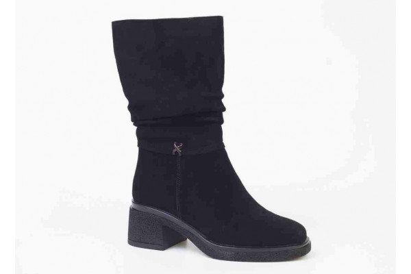 Полусапоги женские ТОФА 800117-6 черная замша