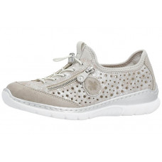Туфли женские Rieker L32P6-90 перламутровая кожа/текстиль