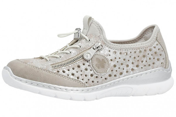Туфли женские Rieker L32P6-90 перламутровая кожа/текстиль