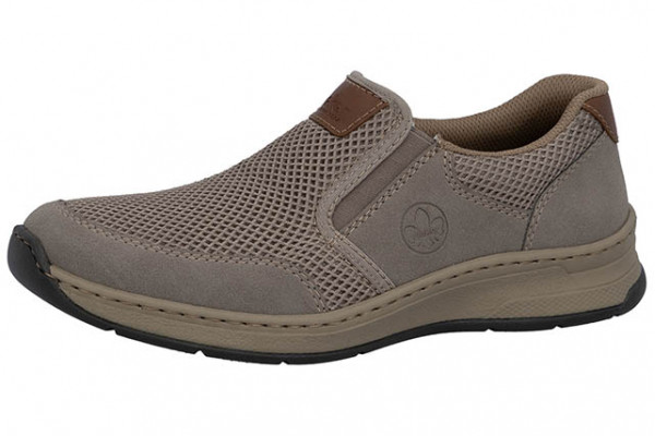 Туфли мужские Rieker 14363-64 бежевая кожа/текстиль